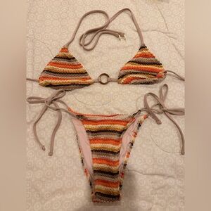 Cupshe crochet striped bikini